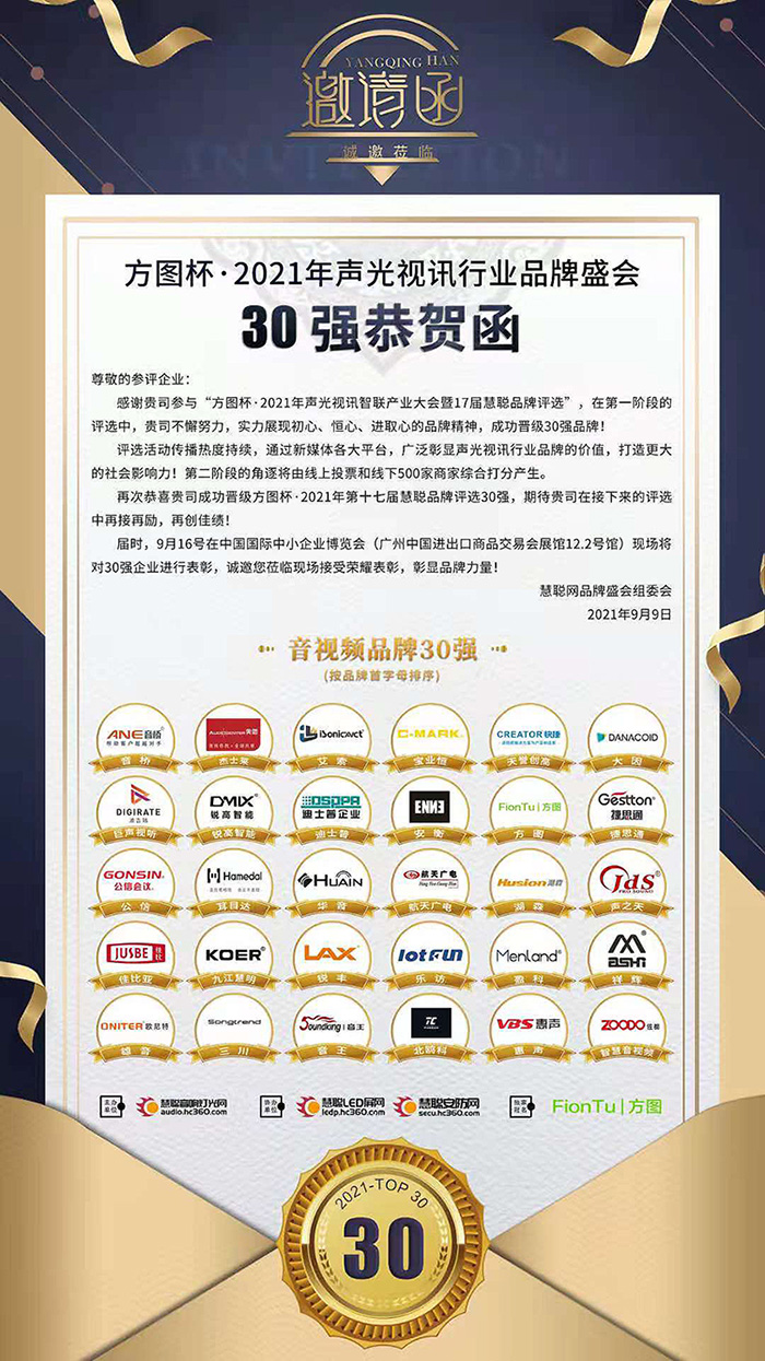 音视频系统品牌30强